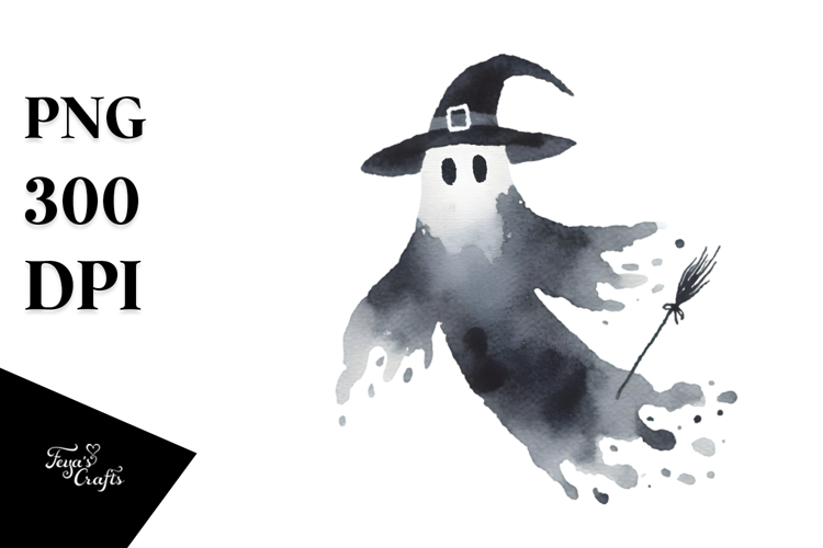 Washed Watercolor Style Ghost PNG