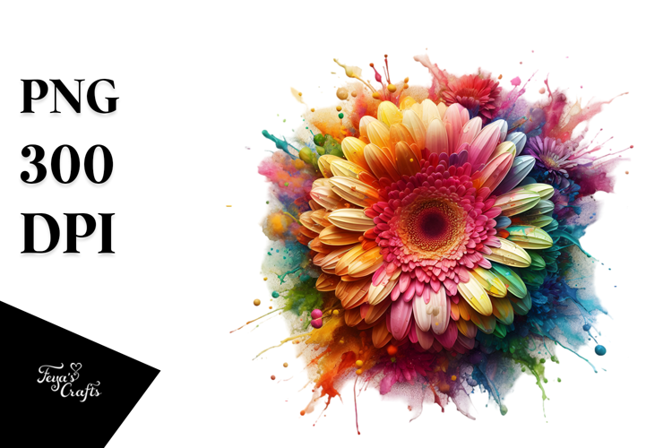 Colorful Gerbera Made of Material PNG