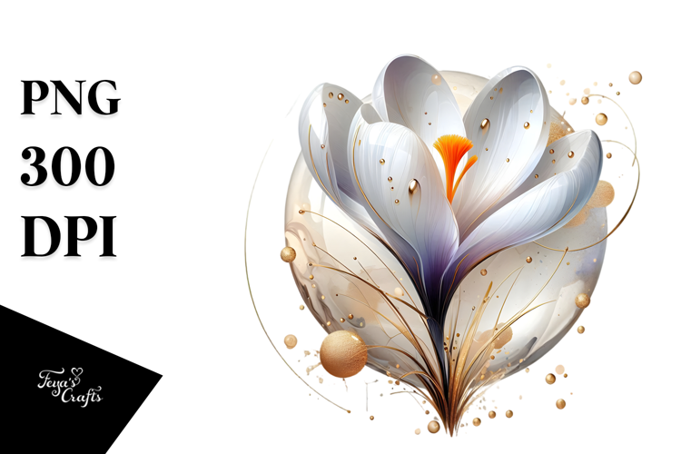 Abstract Glossy Crocus Watercolor Splash PNG