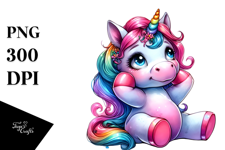 Funny Sitting Unicorn PNG