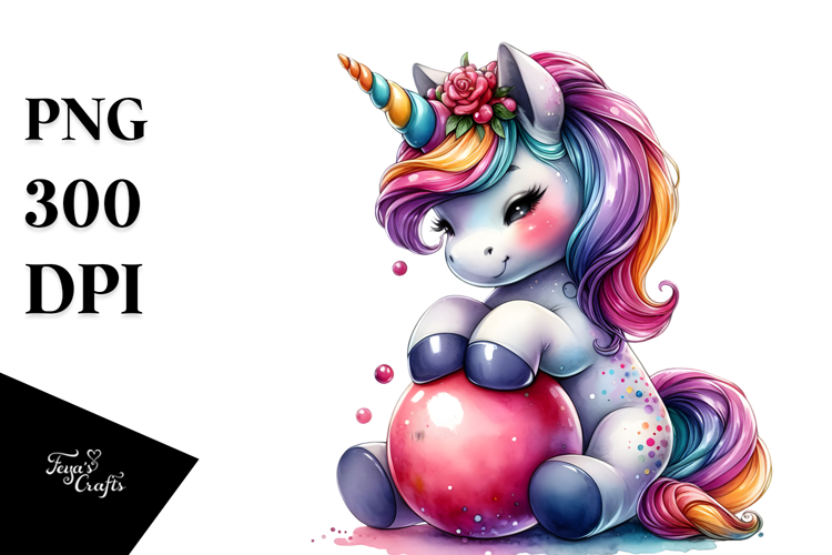 Funny Sitting Unicorn PNG