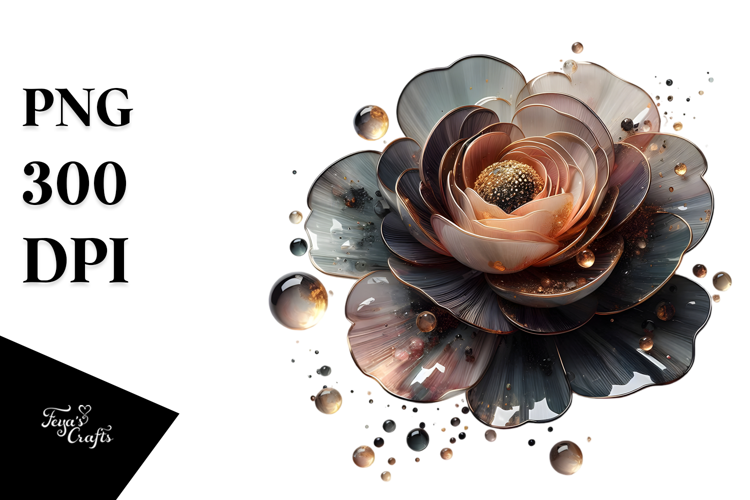 Abstract Ranunculus in Material, PNG
