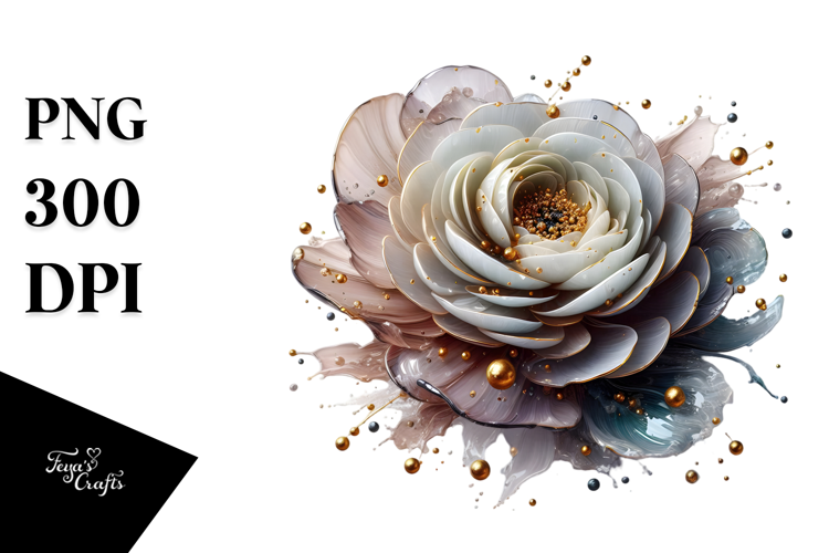 Abstract Golden Round Watercolor Splash PNG