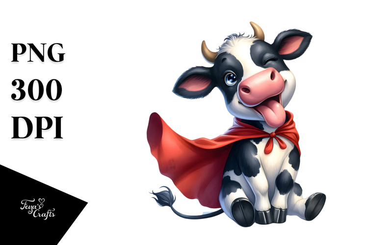 Playful Holstein Cow PNG