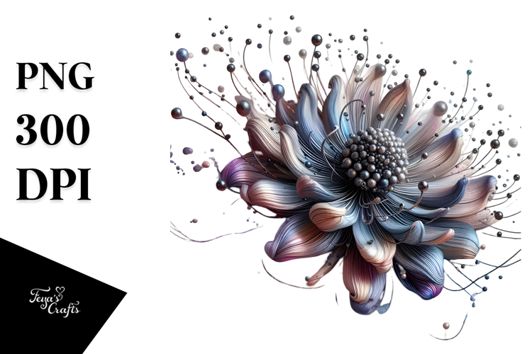 Abstract Shiny Anemone with Metallic Insertions PNG