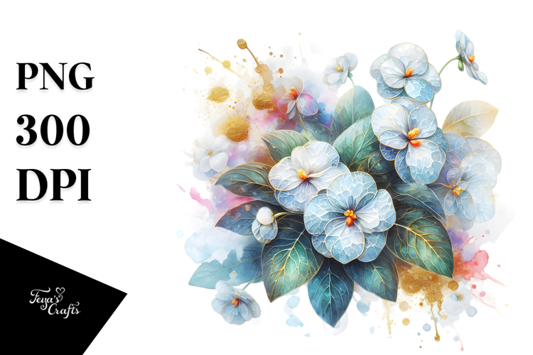 Impatiens Watercolor Splash PNG