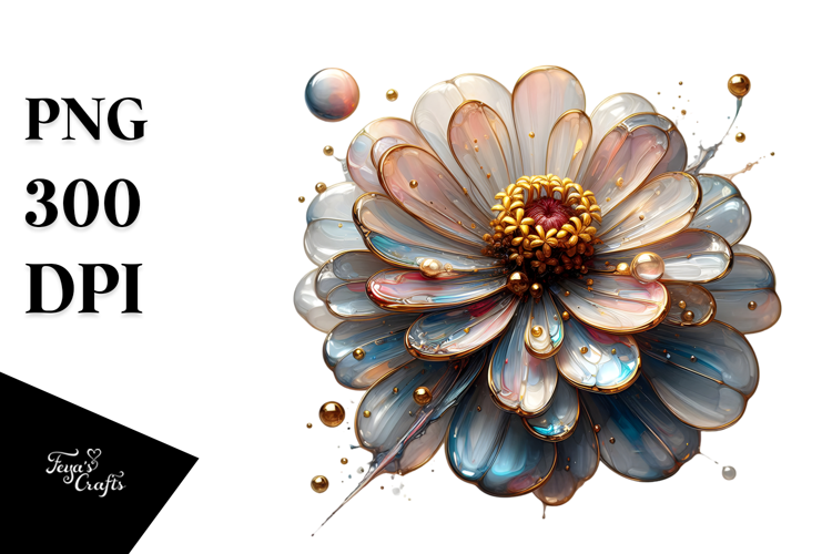 Glossy Zinnia in Material, PNG