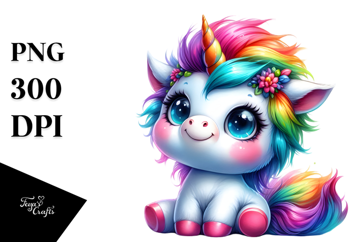 Funny Baby Unicorn PNG