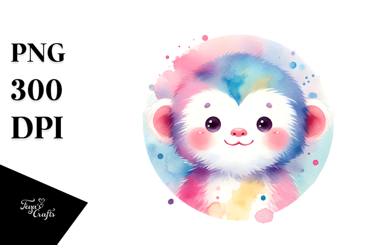 Vibrant Monkey Made of Flowers PNG