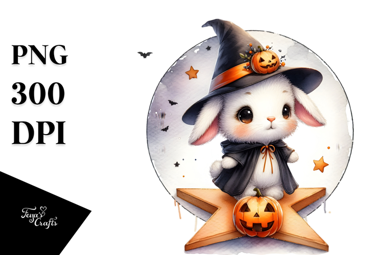 dressed for Halloween Baby Bunny PNG