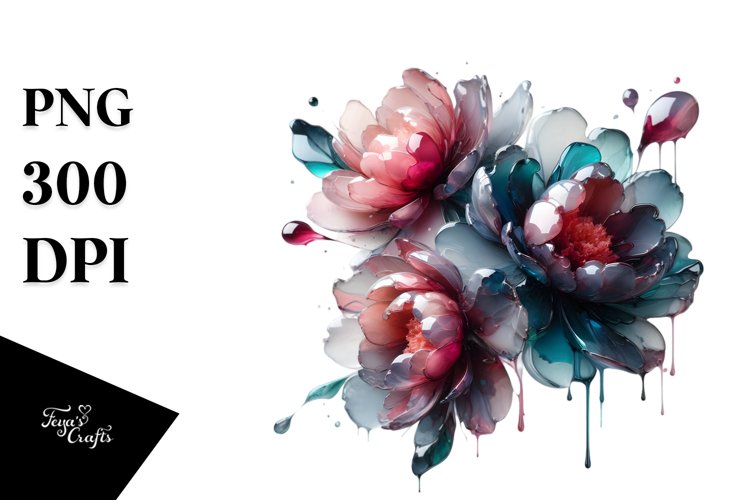 Glossy Peonies Clipart example image 1