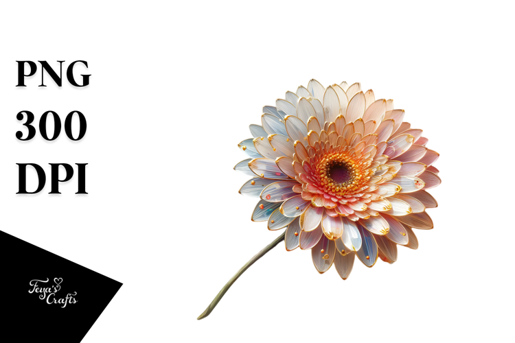 Gerbera with Watercolor Splash PNG