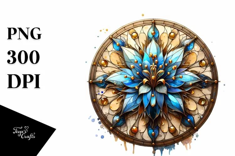 stained glass lobelia shiny with golden