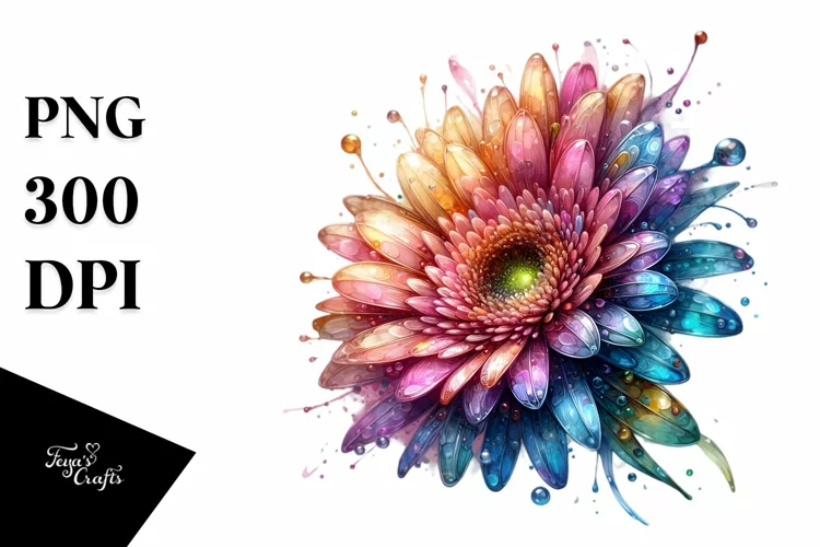 detailed Vibrant Pastel Shiny Gerbera PNG