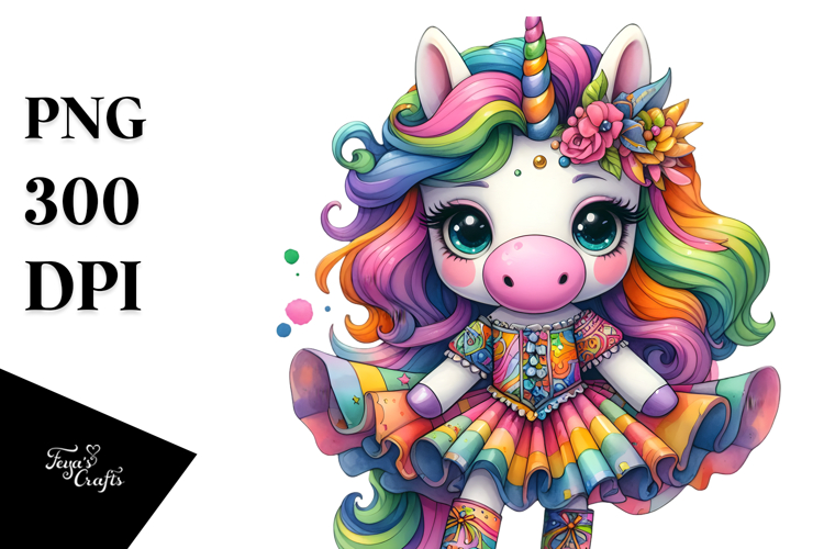 Cute Unicorn Dressed PNG