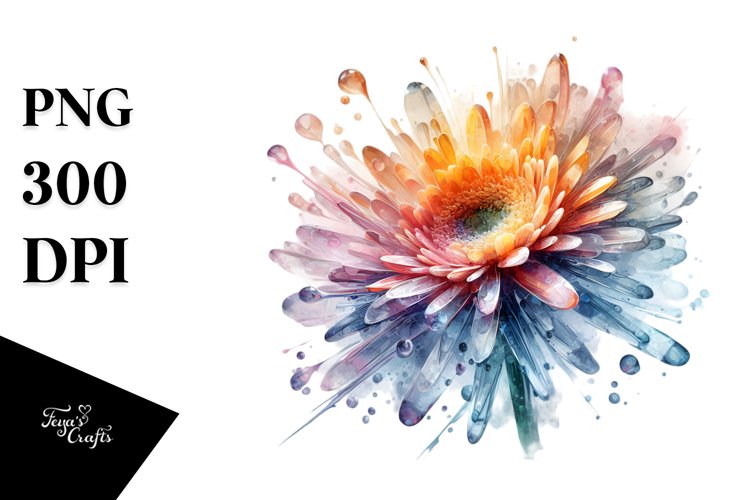 Abstract Watercolor Gerbera Splash example image 1