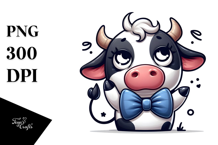 Cow with Bow Tie PNG
