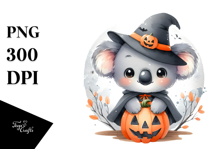 Cute Baby Koala Halloween Simple PNG