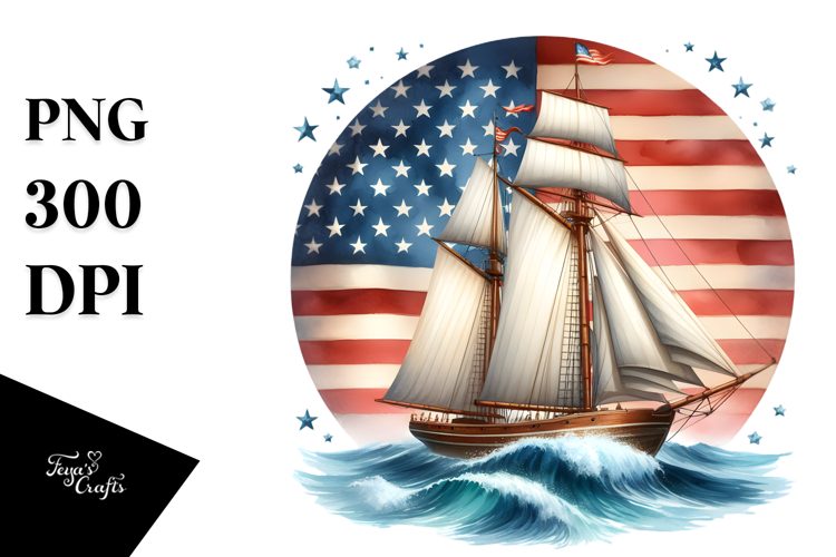 Watercolor Vintage Sailboat with Stars, 20 oz Tumbler