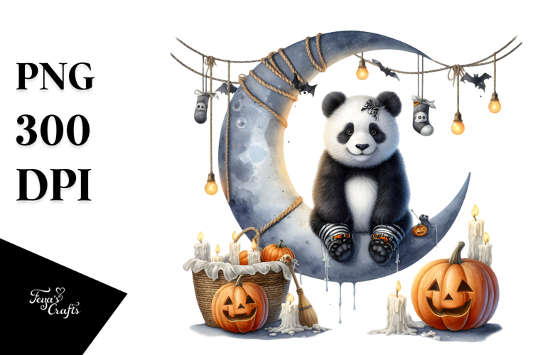 Watercolor Koala in Halloween Style PNG