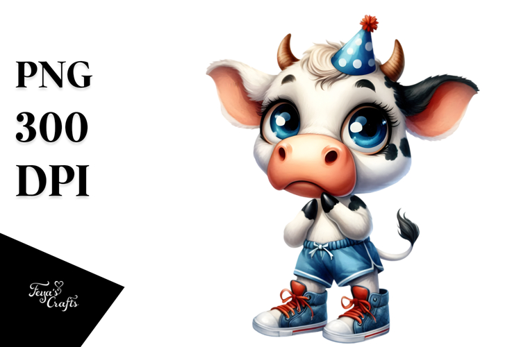 Expressive Baby Cow Clipart