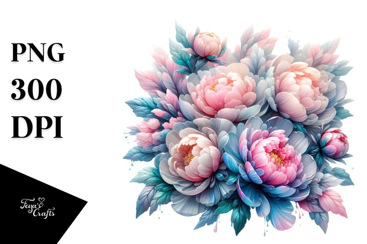 Glossy Peonies, Transparent PNG example image 1