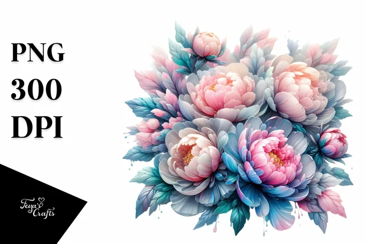 Glossy Peonies, Transparent PNG