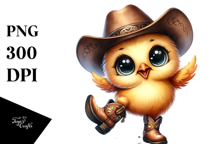 Expressive Cowboy Chicken | Clipart