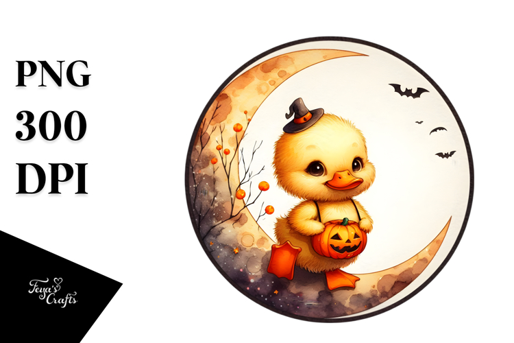 dressed for Halloween Baby Duck PNG
