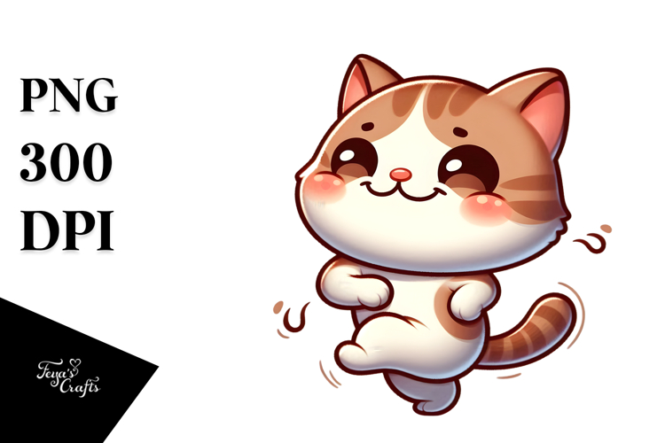 Cute Cat with Exaggerated Expression PNG