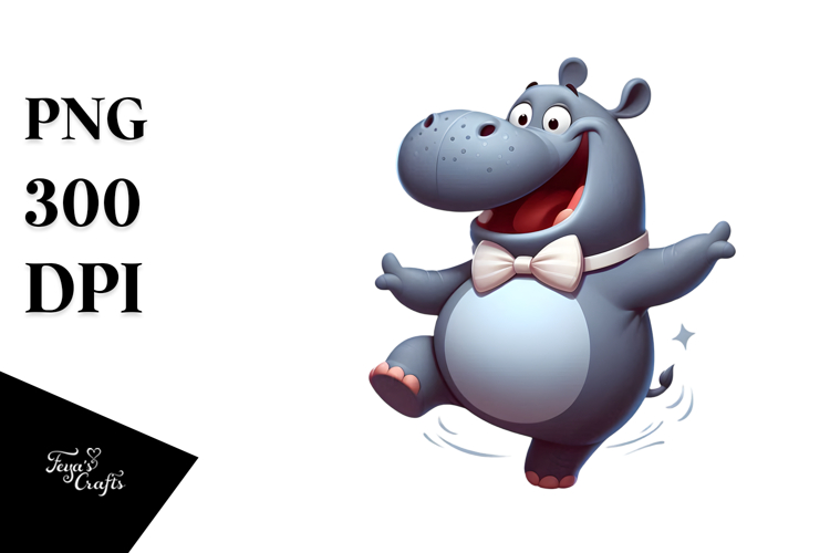 Silly Cartoon Hippo PNG