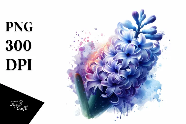 Abstract Watercolor Hyacinth Material