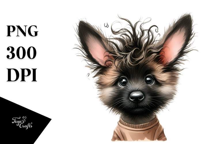 Cute Baby Malinois with Crazy Haircut PNG