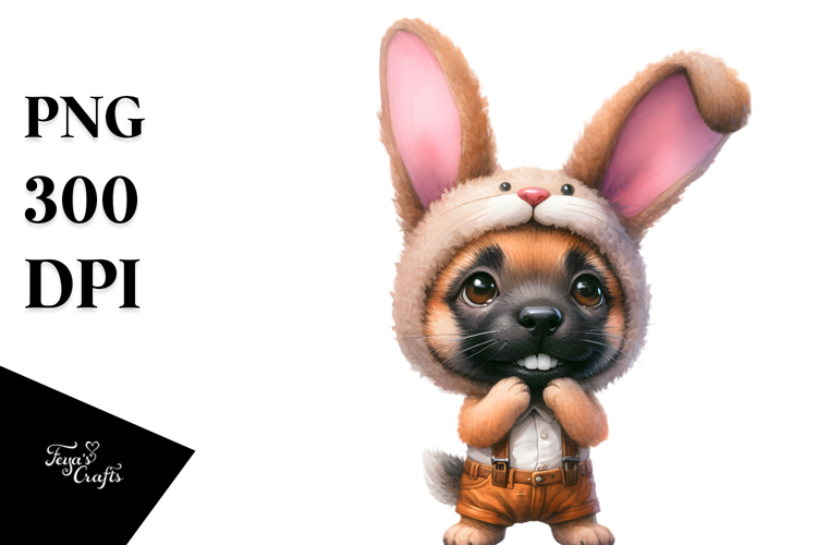 Expressive Baby Malinois with Crazy Haircut PNG