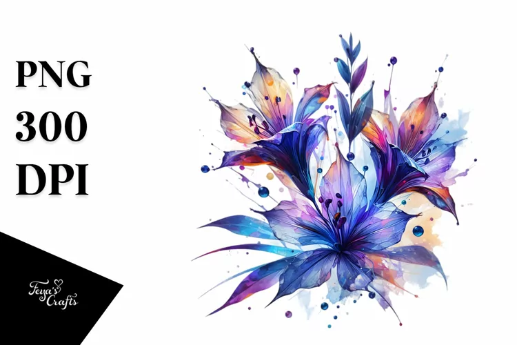Abstract Watercolor Lobelia Material