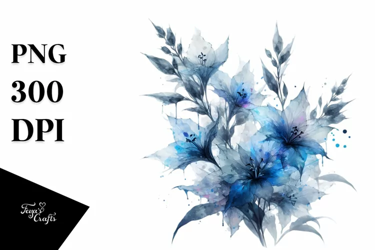 Abstract Watercolor Lobelia Material