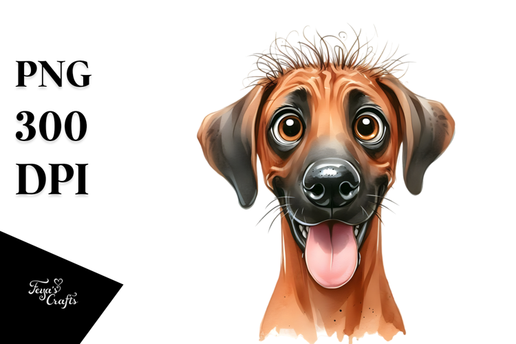 Watercolor Cute Rhodesian Ridgeback PNG