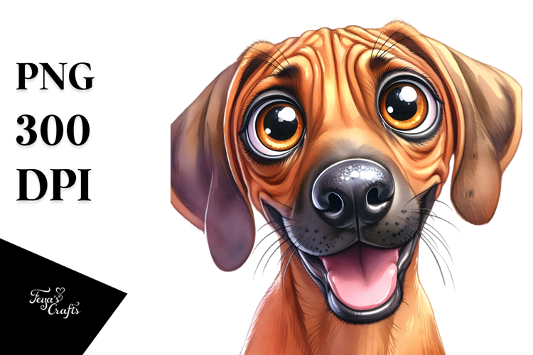 Watercolor Cute Rhodesian Ridgeback PNG