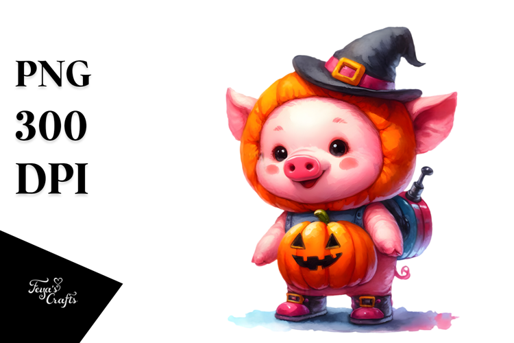 Vibrant Baby Pig Halloween