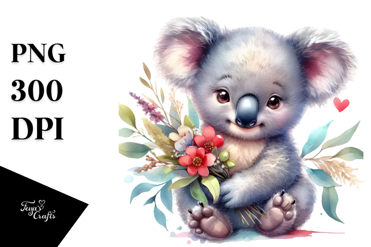 Baby Koala with Big Eyes PNG