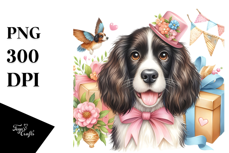 Happy Cute English Springer Spaniel PNG