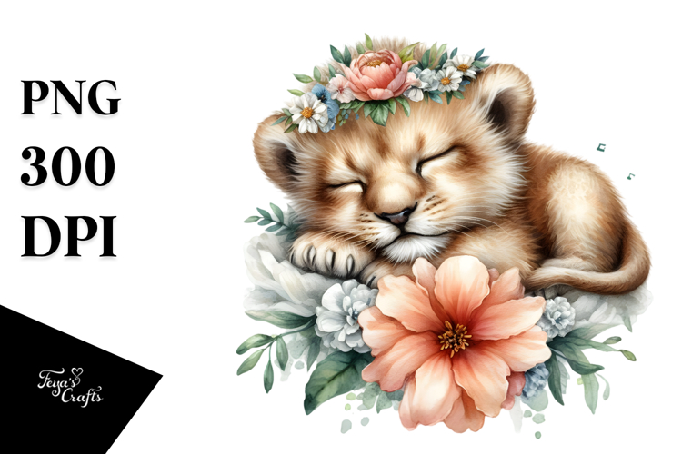 Whimsical Baby Lion PNG