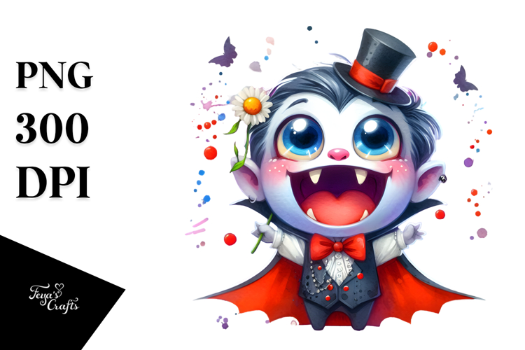 Funny Tiny Vampire with Cape