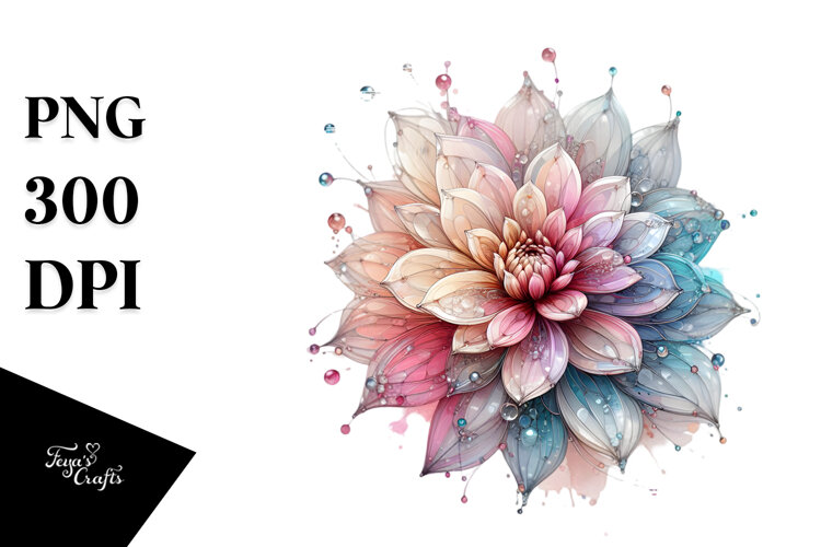 Shiny Dahlia with -Like Material PNG example image 1