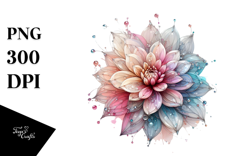 Shiny Dahlia with -Like Material PNG
