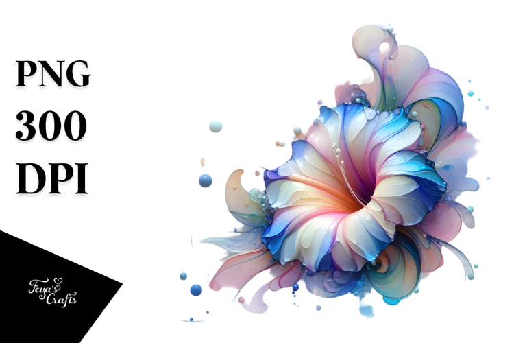 Glossy Morning Glory with -Like Material PNG