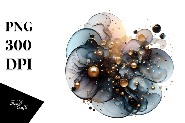 Glossy Cosmos with Golden Insertions, PNG