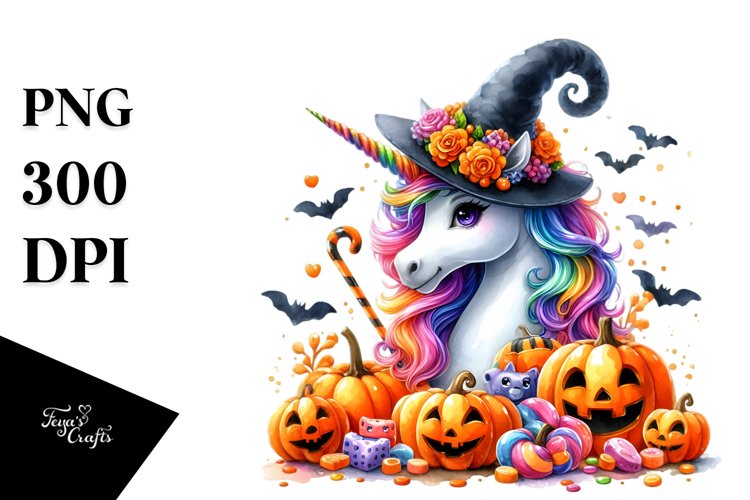 Vibrant Halloween Unicorn