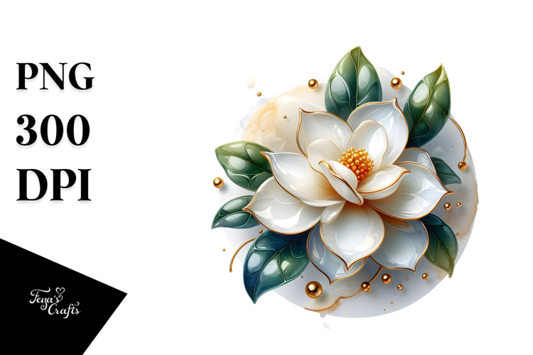 Abstract Glossy Gardenia PNG