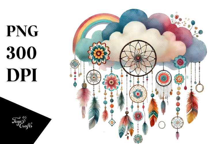 Simple Boho Cloud PNG